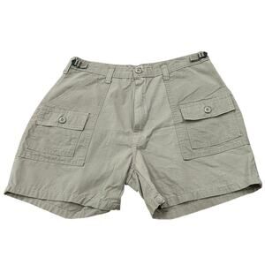 Vintage Military Ripstop Cargo Shorts Khaki Adjustable Tab Waist 32 -